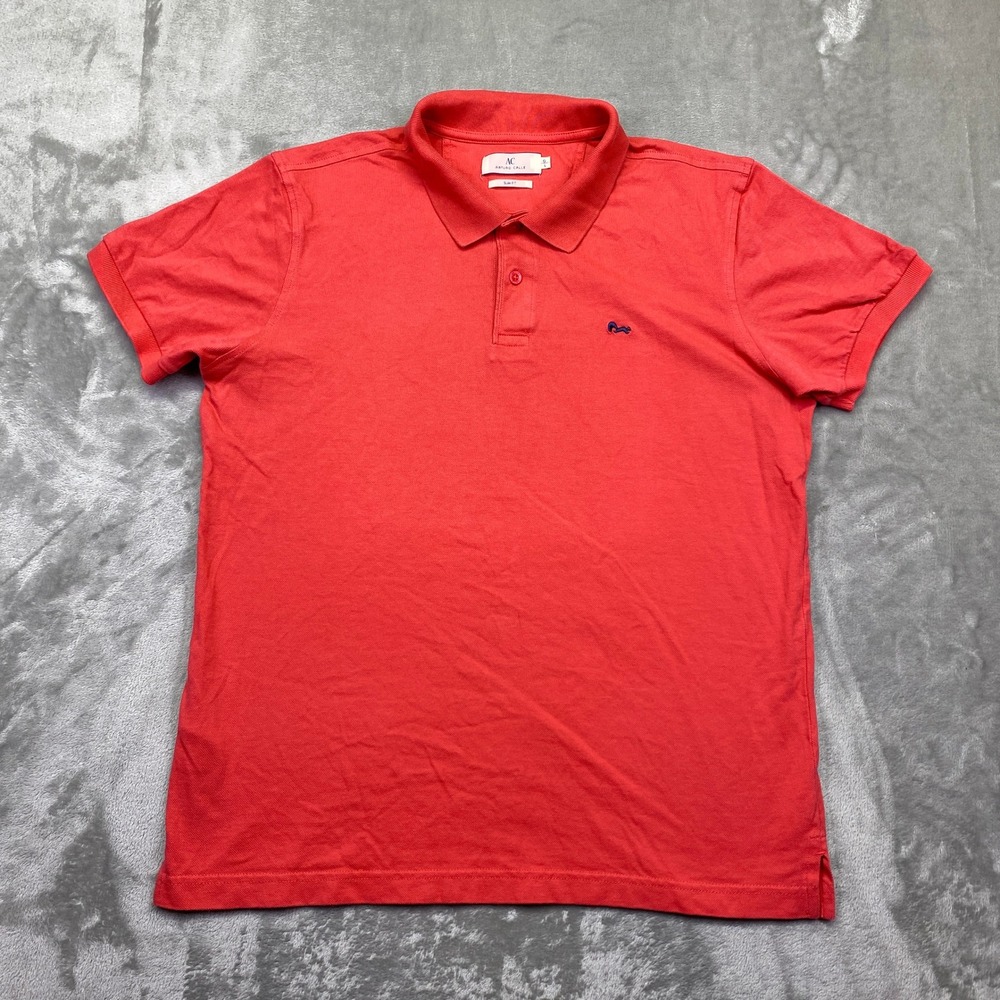 Arturo Calle Mens Red Slim Fit Short Sleeve Polo Shirt with Squirrel Logo Size L